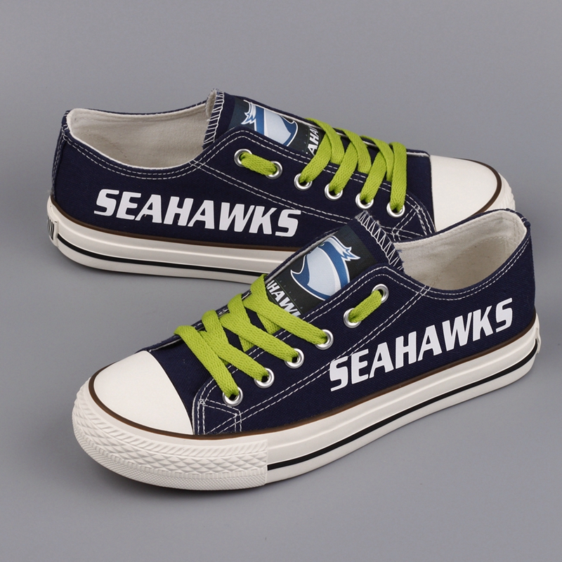 Women's Seattle Seahawks Repeat Print Low Top Sneakers 005